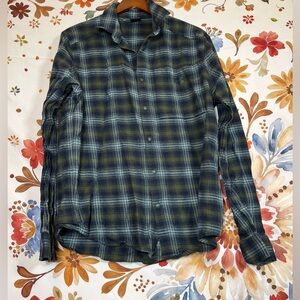 Under Armour L Green Flannel SnapFront Plaid Grunge Fall School Forestcore Shirt